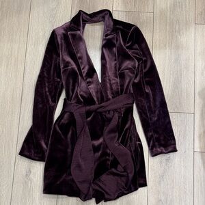 Express Velvet Blazer with Belt